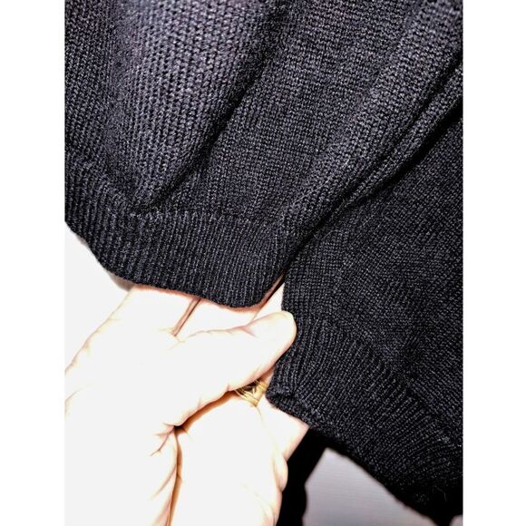 Women's iJeans by Buffalo Black Pull-Over Sweater with Beaded Neckline (Size Lg) - Picture 5 of 7